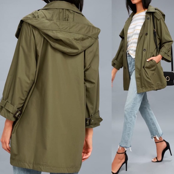 🆕 I. Madeline Olive Green Hooded Jacket - Picture 3 of 5